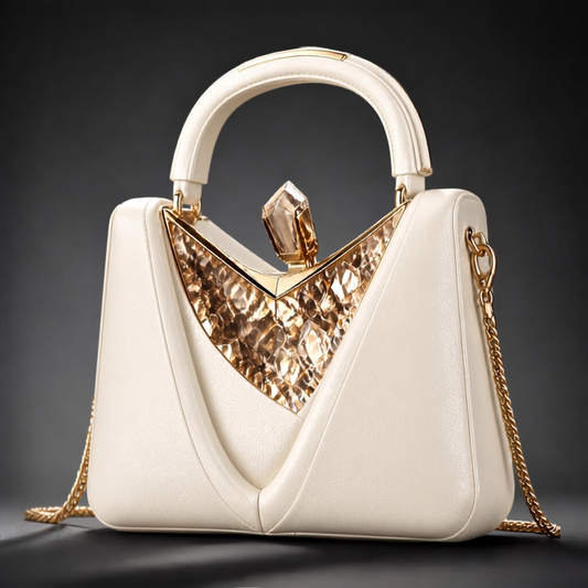 Reverie Crystal Top-Handle Bag Ivory