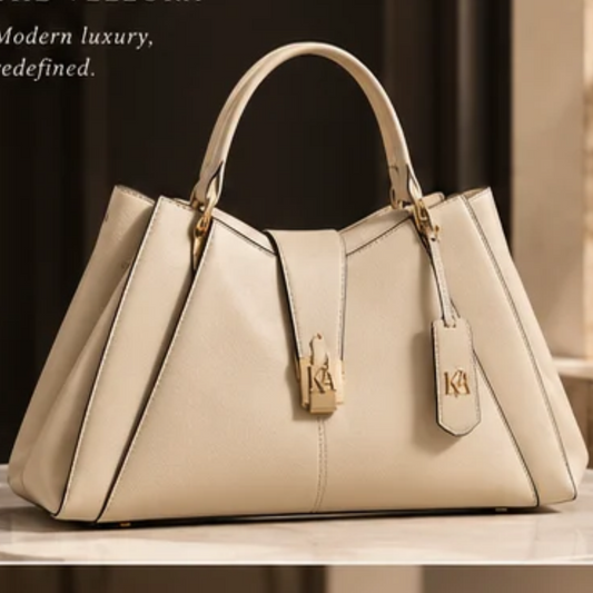 Lumen Structured Tote Sand Beige