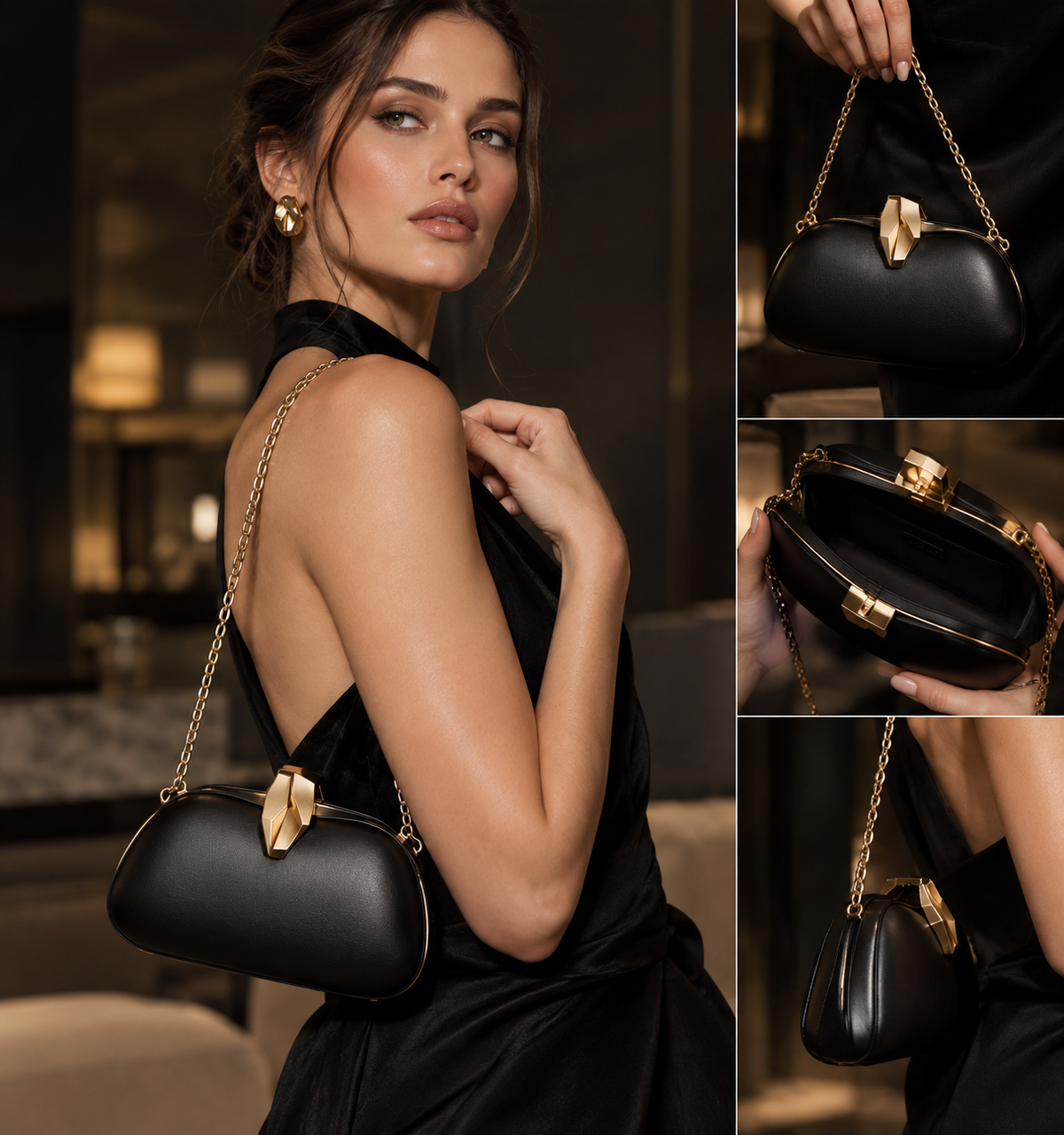 Onyx Sculpt Shoulder Bag